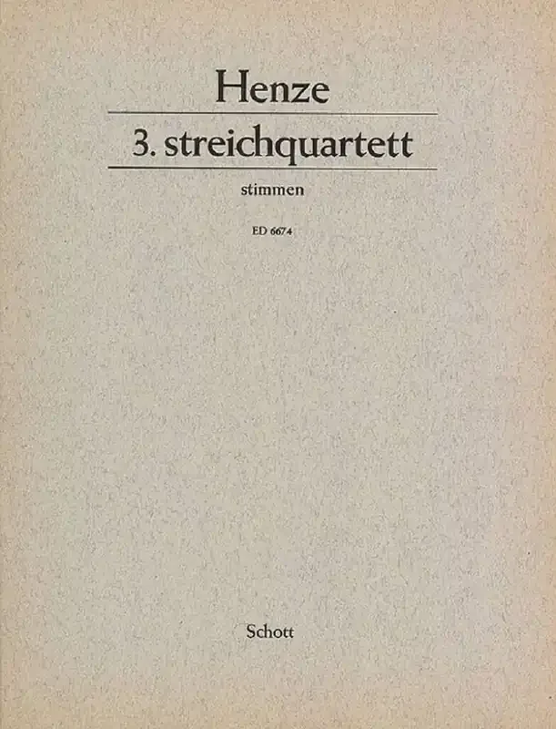 Hans Werner Henze 3. String Quartet Streichquartett