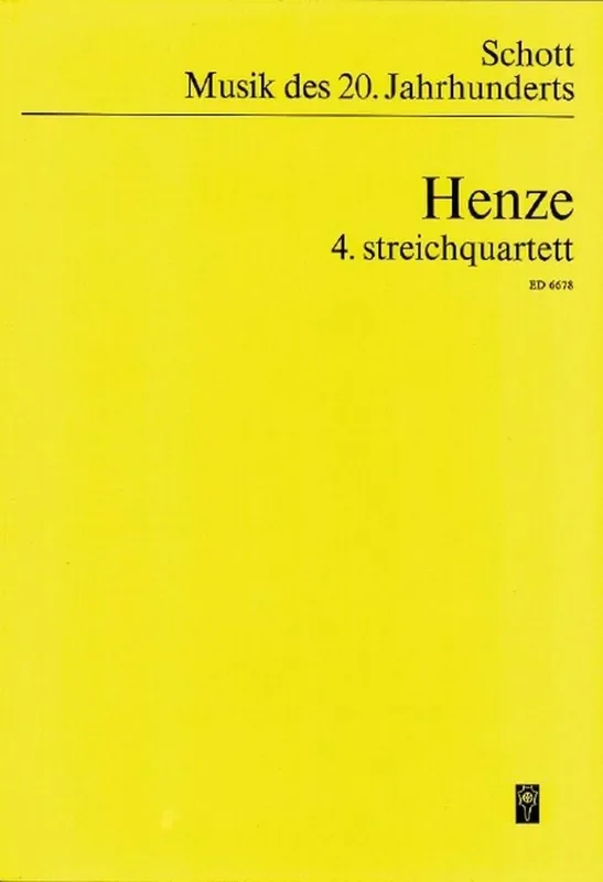 Hans Werner Henze 4. String Quartet Streichquartett