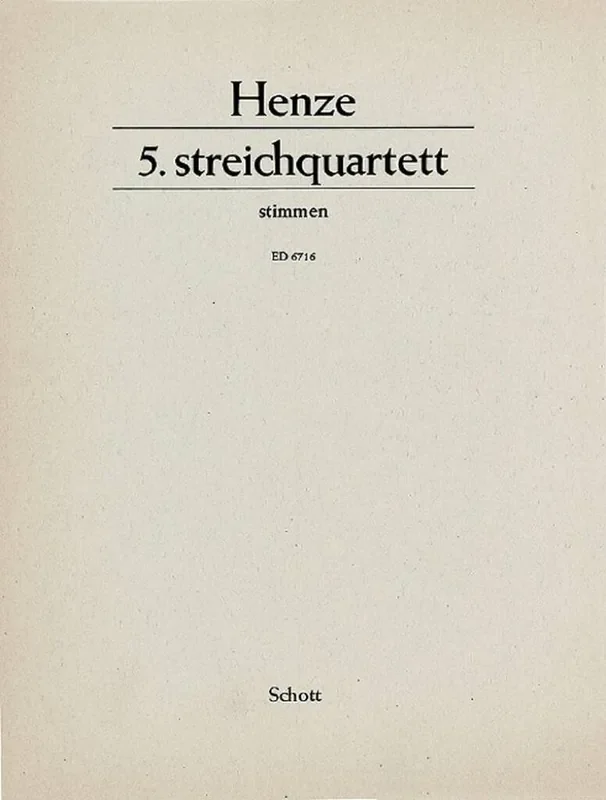 Hans Werner Henze 5. String Quartet Streichquartett