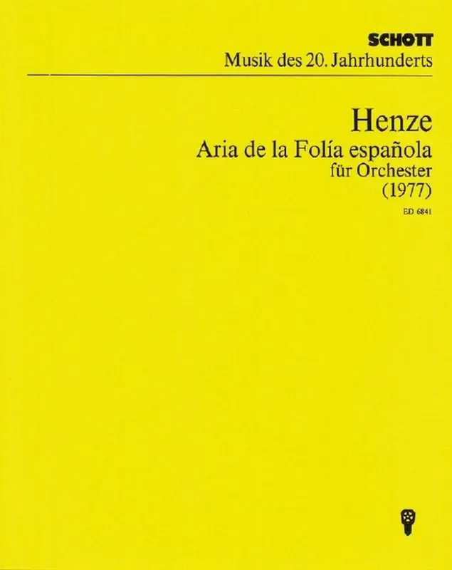 Hans Werner Henze Aria de la folía española Orchester