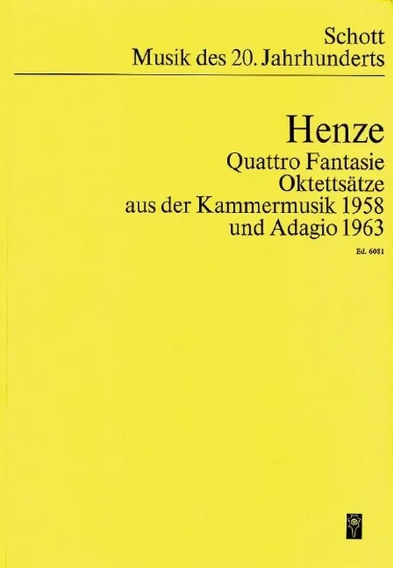 Hans Werner Henze Quattro Fantasie Kammerensemble