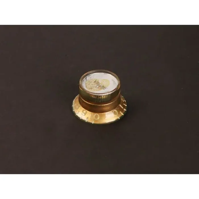 Hat knob LP/SG style, gold with silver cap, relic, Volume, inch size for USA pots