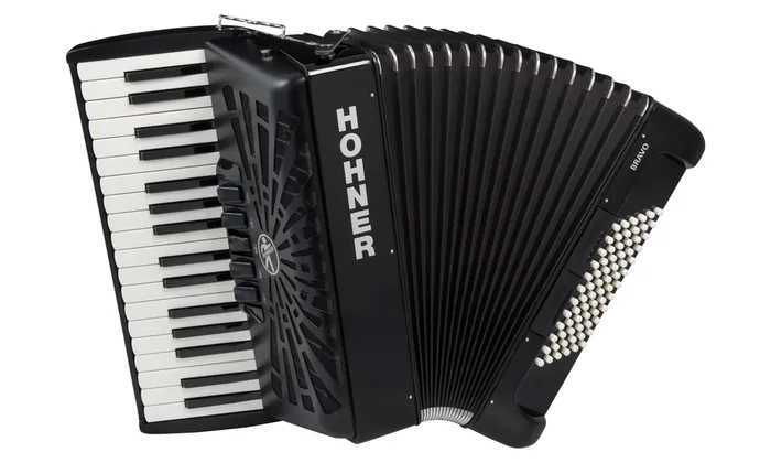 Hohner Akkordeon Bravo III 72 silent key schwarz