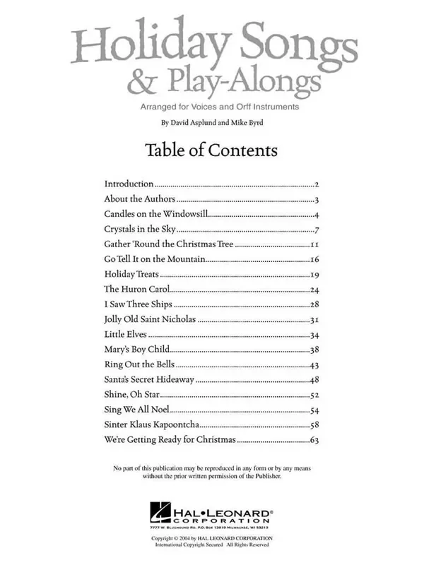 Holiday Songs and Play-Alongs