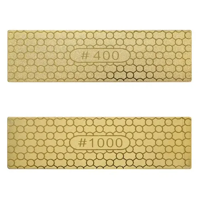 Hosco dual grit mini diamond plates, for honing sharp fret ends and sharpening knives, 400/1000 grit