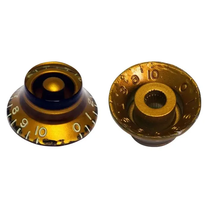 Hosco Japan bell knob set, true CAB relic gold, inch size, 4 pcs.
