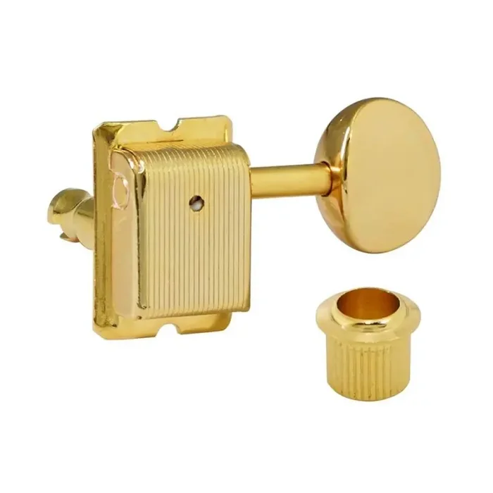 Hosco Japan machine heads for guitar, 6x left, Vintage Tone Revival Series, gold oval button, gold