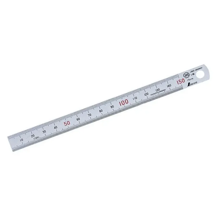 Hosco Japan stainless steel ruler, 15cm length