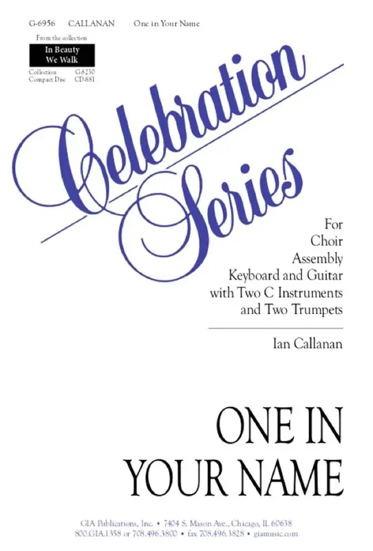 Ian Callanan One in Your Name – Instrument part Gemischter Chor mit Begleitung