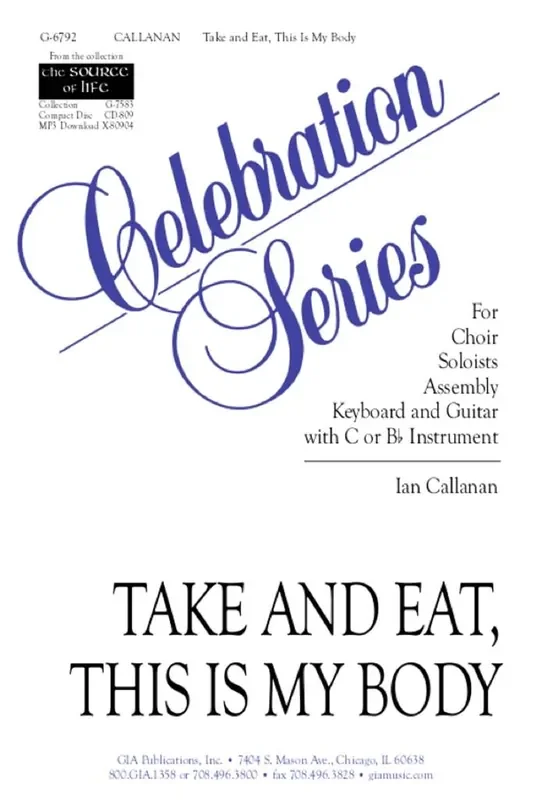Ian Callanan Take and Eat, This Is My Body – Guitar part Gemischter Chor mit Begleitung