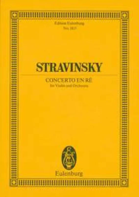 Igor Stravinsky Concert D Orchester