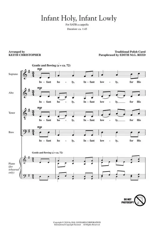 Infant Holy, infant Lowly (Arr. Keith Christopher) Gemischter Chor mit Begleitung