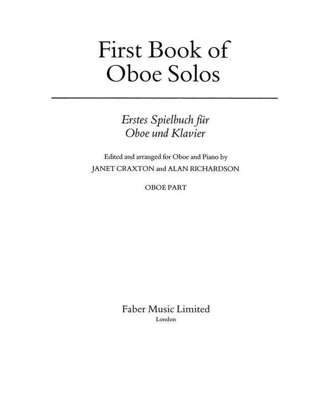 J. Craxton First Book of Oboe Solos Oboe mit Begleitung