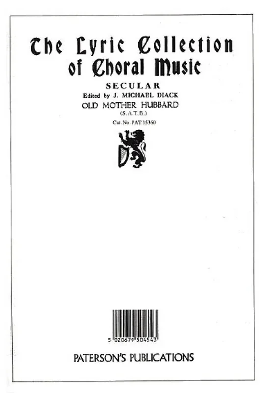 J. Michael Diack Old Mother Hubbard Gemischter Chor mit Klavier/Orgel