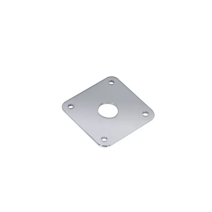 Jack plate, square, chrome, flat metal