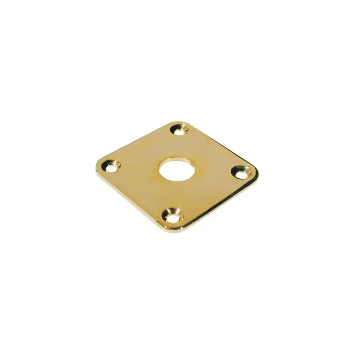 Jack plate, square, gold, flat metal