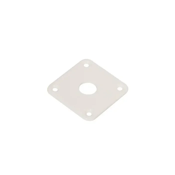 Jack plate, square, white, plastic 34x34mm, flat
