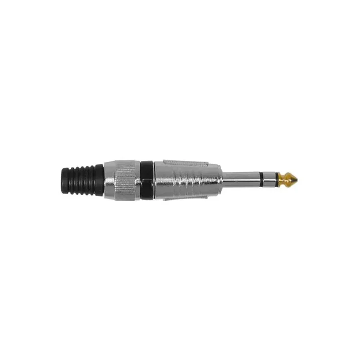 Jack plug, 6,3mm, 3-polig stereo, nikkel