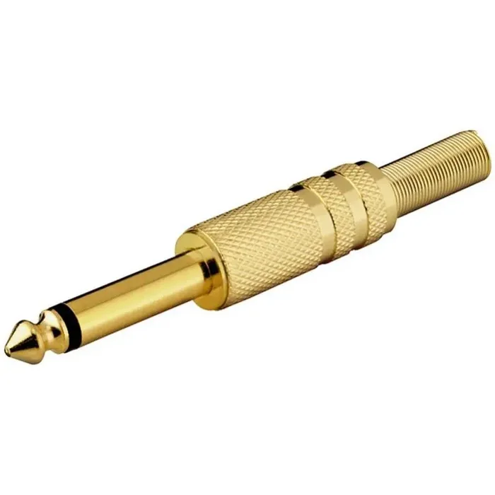 Jack plug mono 6,3 mm, gold plated