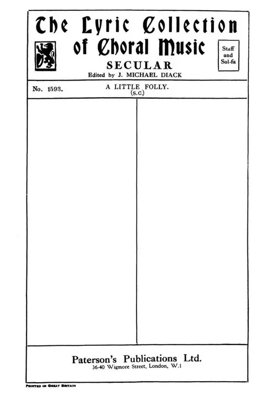 Johann Sebastian Bach A Little Folly Frauenchor mit Begleitung