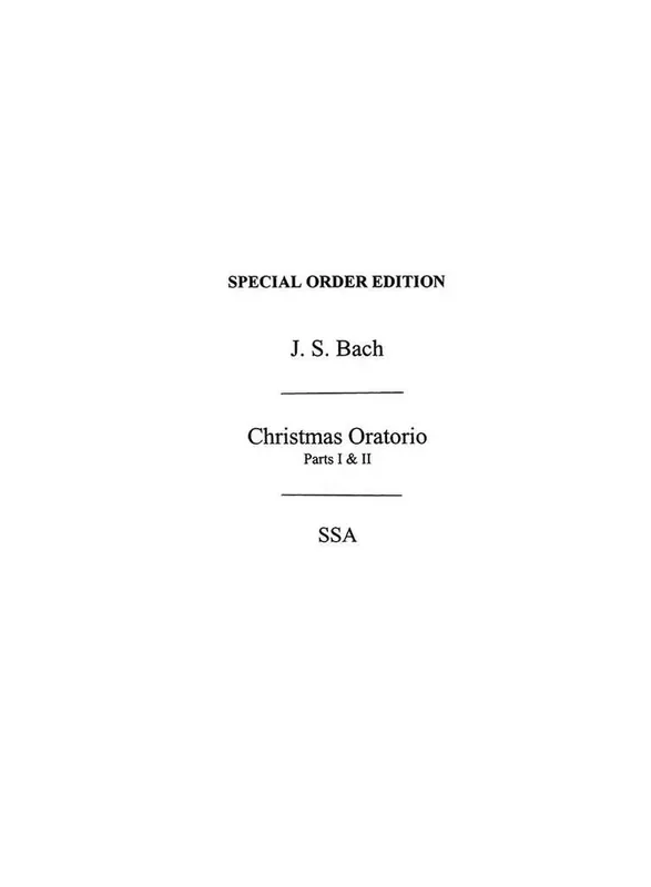 Johann Sebastian Bach Christmas Oratorio Parts 1 and 2 Frauenchor mit Begleitung