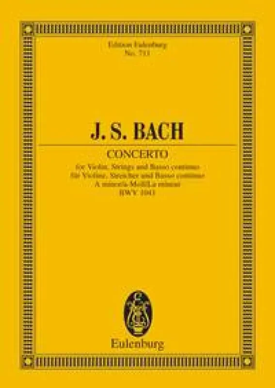 Johann Sebastian Bach Violin Concerto In A Minor BWV 1041 Orchester mit Solo