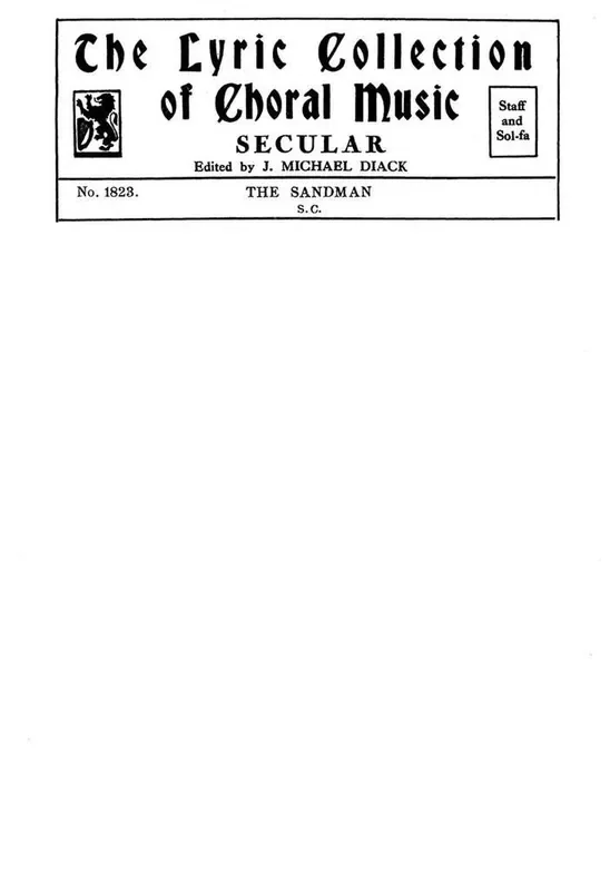 Johannes Brahms The Sandman Frauenchor mit Begleitung