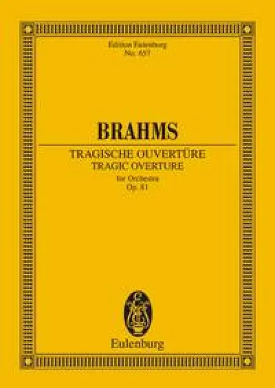 Johannes Brahms Tragic Overture Op. 81 Study Score Orchester