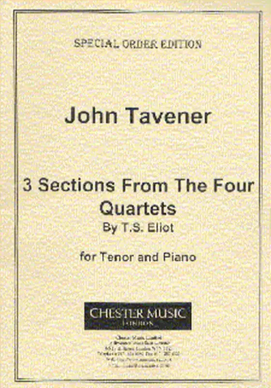 John Tavener 3 Sections From The Four Quartets Gesang mit Klavier