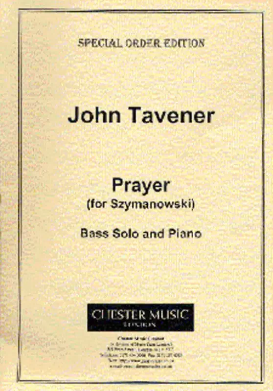 John Tavener Prayer (For Szymanowski) Gesang mit Klavier