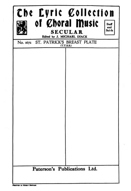 John Vine St. Patrick‘s Breast Plate Männerchor mit Begleitung