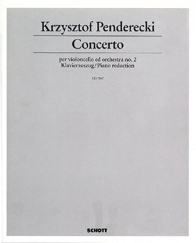 Krzysztof Penderecki Cello Concerto No. 2 Orchester mit Solo
