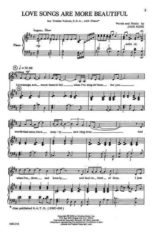 Kunz, Jack Love Songs Are More Beautiful