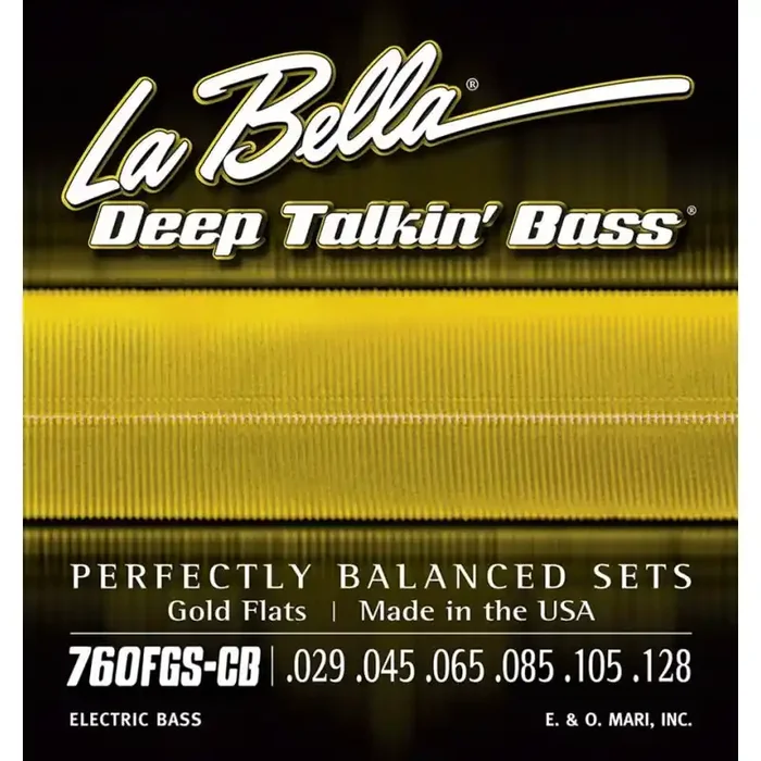 La Bella Deep Talkin‘ Bass string set electric 6-string bass, gold flats, 029-045-065-085-105-128 long scale
