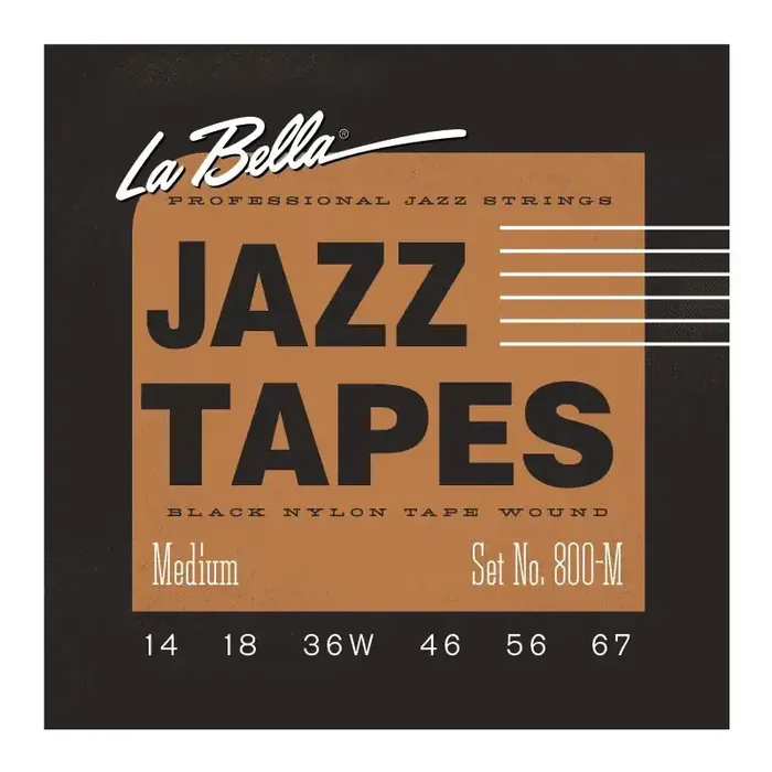 La Bella Jazz Tapes 800 M Black Nylon