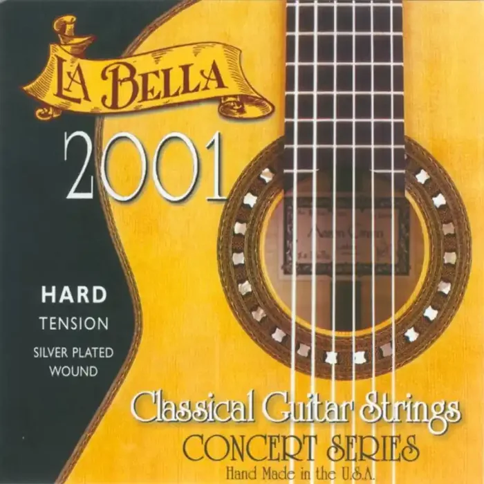 LaBella 2001 Series snarenset klassiek, professional, hard tension, clear nylon trebles, silverplated basses