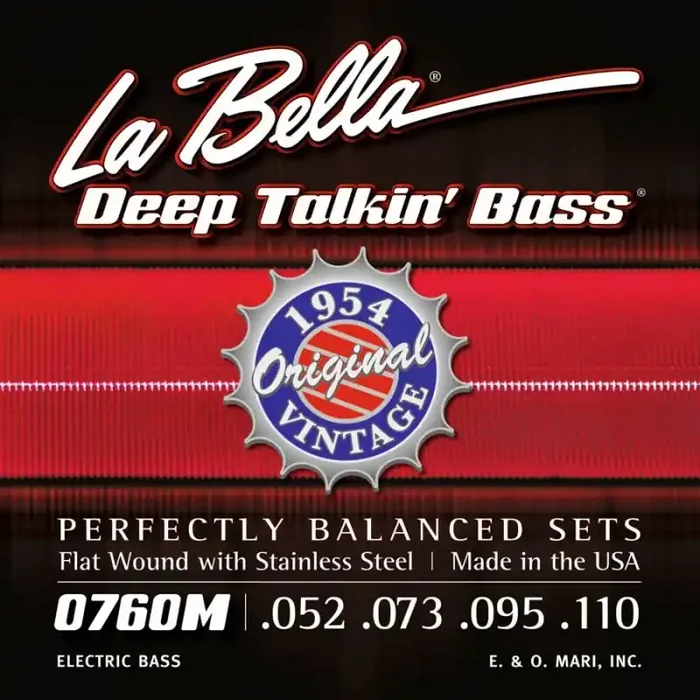 LaBella Deep Talkin‘ Bass snarenset elektrisch basgitaar, stainless steel flatwound medium, 052-073-095-110 longscale