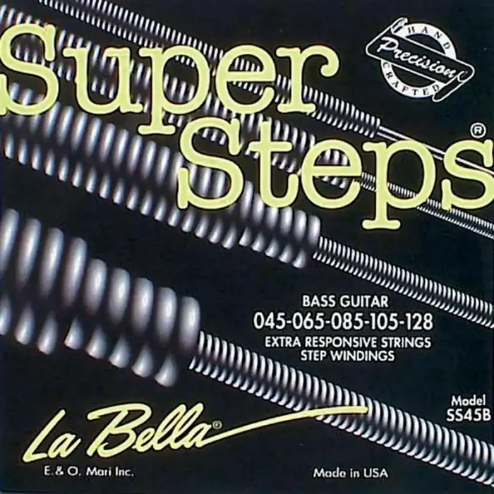 LaBella Super Steps snarenset basgitaar 5-snarig, stainless steel roundwound, light, 045-065-085-105-128