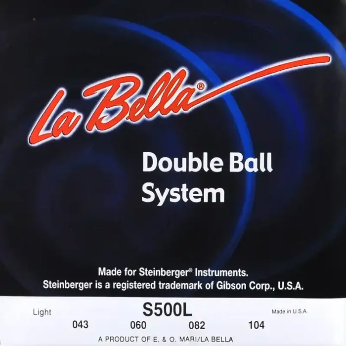 LaBellaDouble Ball End System string set electric bass, for Steinberger, stainless steel flatwound, light, 043-060-082-104
