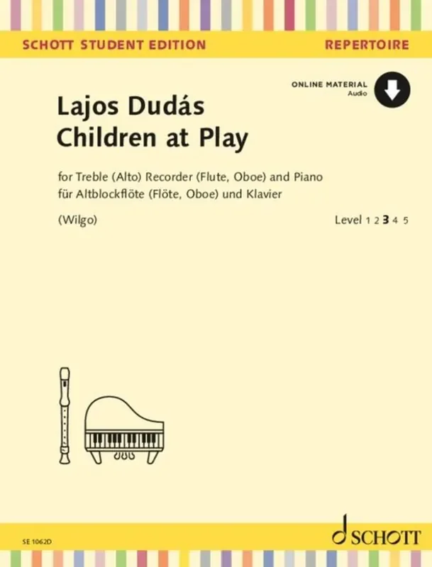 Lajos Dudas Children at Play Altblockflöte mit Begleitung