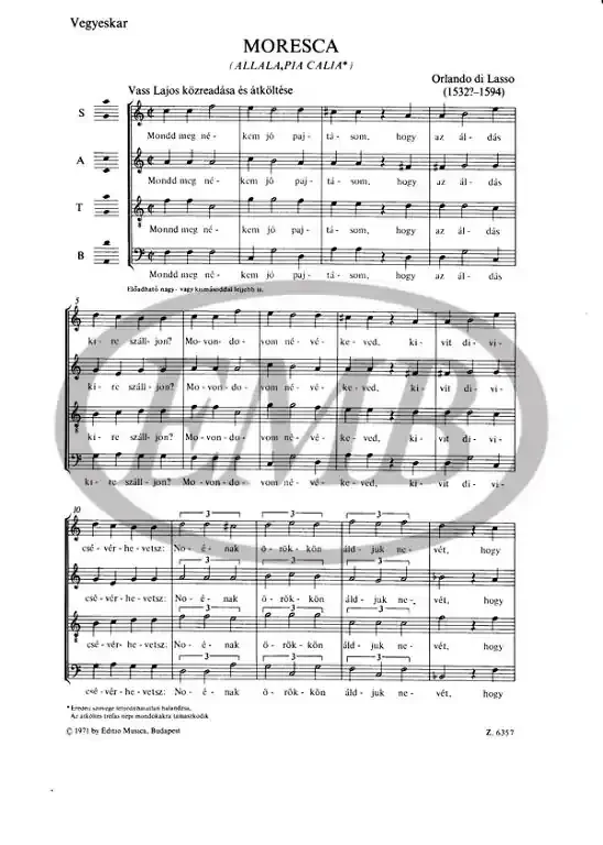 Lasso, Orlando di Moresca