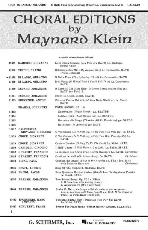 Lasso, Orlando di O Bella Fusa The Spinning Wheel