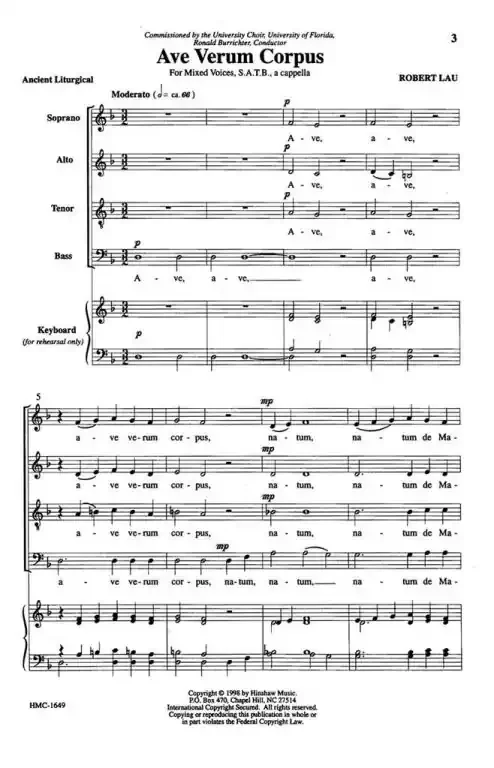 Lau, Robert Ave Verum Corpus