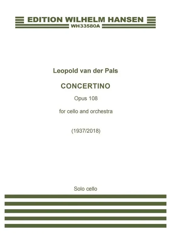 Leopold van der Pals Concertino For Cello And Orchestra Orchester mit Solo