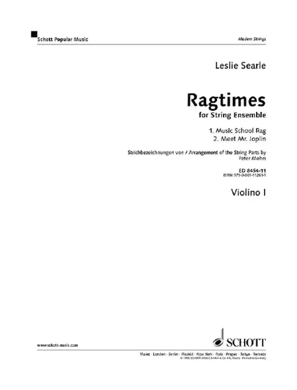 Leslie Searle Ragtimes for String Ensemble Streichensemble
