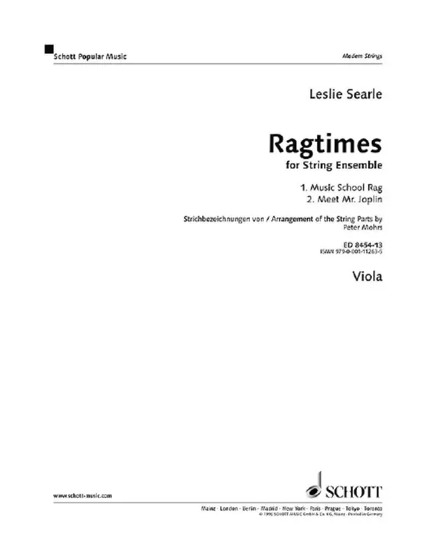 Leslie Searle Ragtimes for String Ensemble Streichensemble