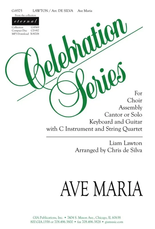 Liam Lawton Ave Maria – Instrument edition (Arr. Chris de Silva) Gemischter Chor mit Klavier/Orgel