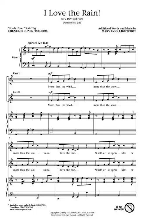 Lightfoot, Mary Lynn I Love the Rain!