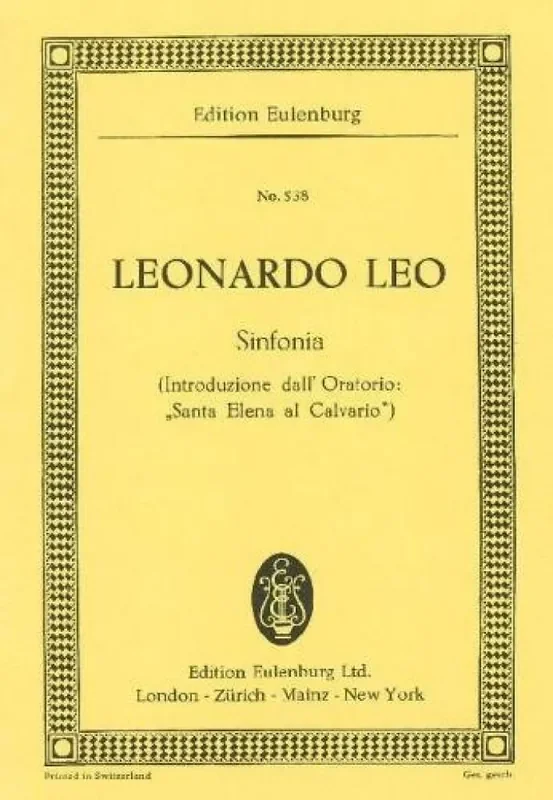 Lionardo Ortensio Salvatore de Leo Sinfonia G minor Orchester