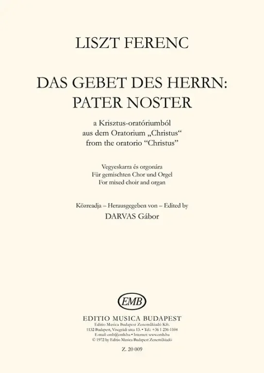 Liszt Ferenc Das Gebet des Herrn Pater Noster